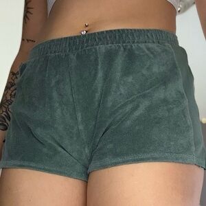 Aeropostale Green Terry Cloth Athletic Shorts
